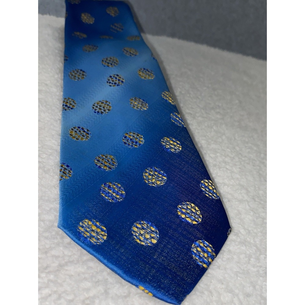 Maloofs Vintage Designer Style Tie Geometric Sphere All Over Blue